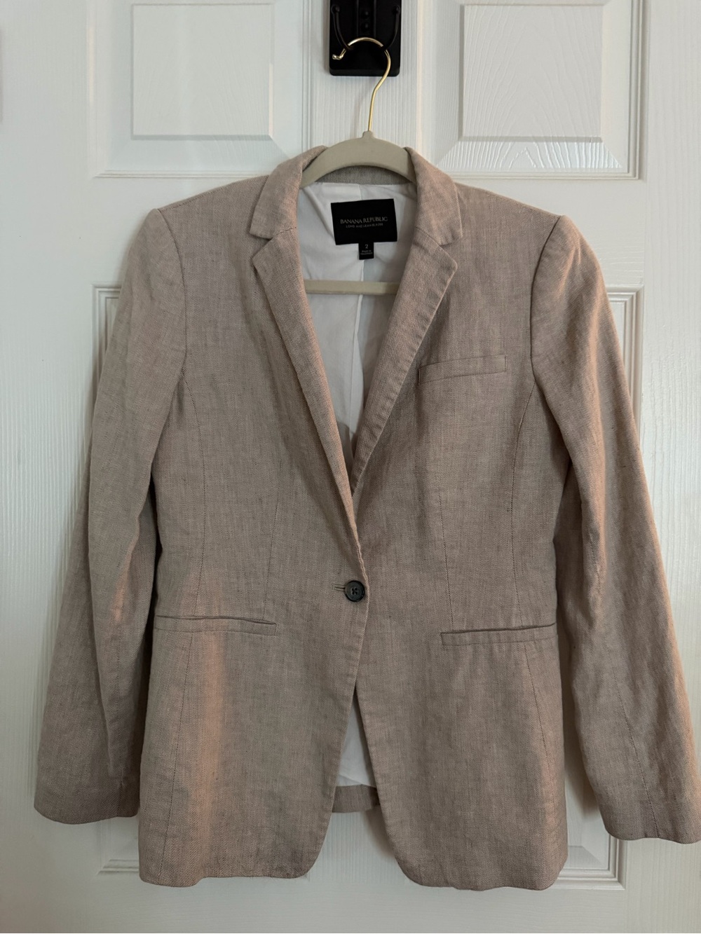 Banana Republic Women's Light Tan Linen-Blend Blazer